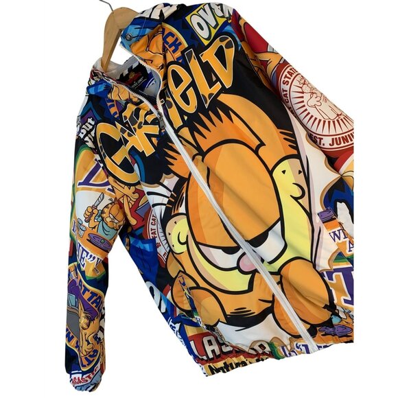 Garfield X Members Only Jacket Mesh Lining & Zip Closure Large Unisex 9042 - Picture 2 of 11